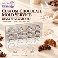 Moule à croissants personnalisable Tangba, moule à chocolat OEM ODM en polycarbonate, moule à pralines à démoulage facile pour boulangerie française, fabrication de bonbons