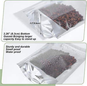 Sachets refermables en aluminium transparent, anti-odeur, sous vide, avec fenêtre transparente, en Mylar, pour or et argent, à prix abordable - Product Image 2