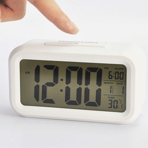 Nightlight Digital Alarm <strong>Clock</strong> with Temperature Thermometer Calendar,Silent Desk Table <strong>Clock</strong> <strong>Bedside</strong> Wake up Snooze - Product Image 4