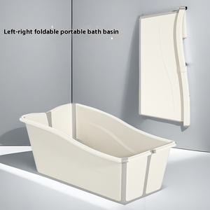 <span class=keywords><strong>Vasca</strong></span> bianca <span class=keywords><strong>vasca</strong></span> da bagno Full Body per neonati bambini Design pieghevole con materiale plastico addensato per acqua da bagno per bambini all'aperto - Product Image 2