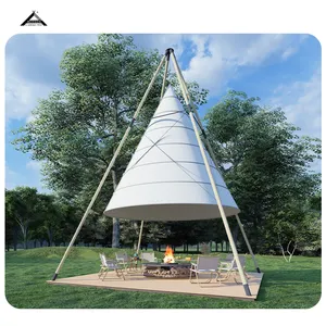 BOTEEN Camping Zelt tuyau en acier à grain de bois tuyau en acier galvanisé Camping en plein air tente pyramidale pour la fête