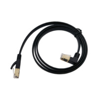 Conector de puente de red blindado RJ45 CAT6A Cable plano de cobre de 90 grados en ángulo recto hacia arriba/abajo/izquierda/derecha Super Categoría 6