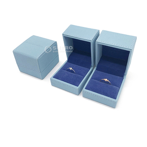 Juego de Cajas de Almacenamiento de Joyería de Terciopelo Azul, Suministro de Fábrica, Varios Tamaños para Todo Tipo de Joyería, Logotipo Personalizado, Venta al Por Mayor para Boutiques - Product Image 5