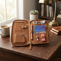 Portefeuille de voyage multifonction en cuir PU de luxe A5 avec logo personnalisé RFID, porte-passeport zippé pour documents, idéal pour les voyages d'affaires 2026