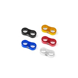 Haofa Aluminum Alloy Double Hole Hose Clamp AN4 AN6 AN8 AN10 AN12 For Oil Pipe <b>Bracket</b> Retrofit Upgrade - Product Image 1