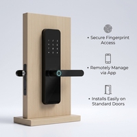 Cerradura Inteligente para Puerta de Aleación con Huella Dactilar, Control por Aplicación, RFID y Almacenamiento en la Nube para Uso Doméstico en Puertas de Madera, Acero y Acero Inoxidable