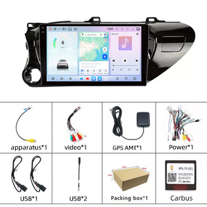 Reprodutor de Rádio para Carro com Tela <span class=keywords><strong>Touch</strong></span> de 10.1 Polegadas 2 Din Android 15.0 4G+WIFI BT GPS FM Carplay para <span class=keywords><strong>Toyota</strong></span> <span class=keywords><strong>Hilux</strong></span> 2016-2018 Unidade Principal LHD - Product Image 4