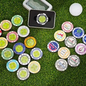 Marcador de Pelotas de Golf de Metal 2025 con Clip y Nivel, Personalizable con Logotipo, Doble Cara, Venta al por Mayor, OEM/ODM - Product Image 3