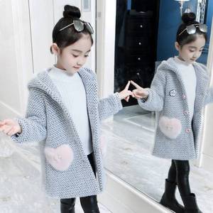 Nouveau pull d'hiver en coton pour enfant, vêtements d'extérieur décontractés pour tout-petits, manteau en laine à col rabattu à carreaux pour filles - Product Image 3