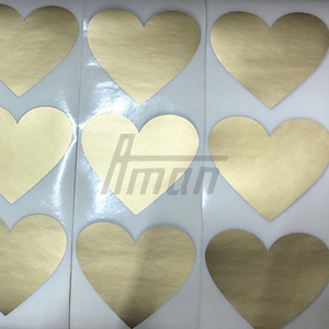 Scratch Off Sticker PET Gold <b>Heart</b> Shape Anti-Counterfeit Label for Game <b>Card</b> Password Recharge <b>Card</b> B2B Custom Packaging - Product Image 2