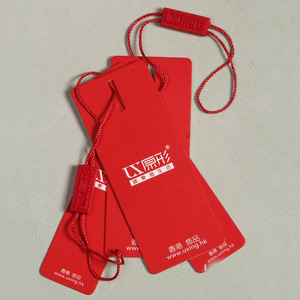 Étiquettes suspendues pliables de style délicat blanc avec cordon en lin - Product Image 2