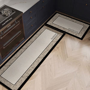 Tapis de cuisine rectangulaire long antidérapant, absorbant l'huile, résistant à l'eau, motif floral, fibre de polyester pour le sol de la cuisine - Product Image 1