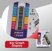 Comprobador de Pilas, Comprobador Universal de Siete Tipos para Pilas C AA AAA D N 9V (6F22) y Pilas de Botón de 1.5V para el Hogar