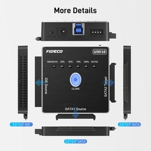 Adaptador de Disco Duro FIDECO con Función de Clonación, <span class=keywords><strong>USB</strong></span> 3.0 a <span class=keywords><strong>IDE</strong></span> <span class=keywords><strong>SATA</strong></span> de 2.5 y 3.5 Pulgadas, Conversor de <span class=keywords><strong>IDE</strong></span> <span class=keywords><strong>SATA</strong></span> a <span class=keywords><strong>USB</strong></span> 3.0, Cable Adaptador para Clonar <span class=keywords><strong>IDE</strong></span> <span class=keywords><strong>SATA</strong></span> - Product Image 6