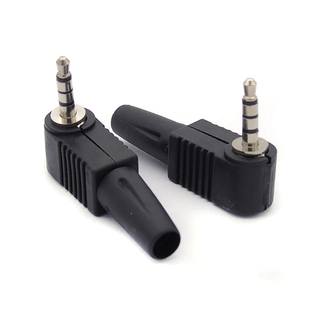 3.5mm 4 Poles Audio Plug 90 Degree Headphone Plug Jack Adapter