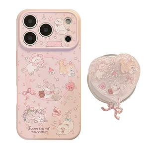 Funda de Teléfono con Diseño de Gato de Dibujos Animados y Soporte de Corazón para iPhone 17 Pro Max, Funda para iPhone <span class=keywords><strong>11</strong></span>, 12, 13, 15, 16 Plus - Product Image 5