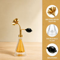 Flacons en verre de 90 ml pour parfum, huile essentielle, café, avec tête florale, pour présentation olfactive
