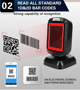 Lector de Códigos QR de Alta Velocidad Hongkai, Escáner de Códigos de Barras <span class=keywords><strong>2D</strong></span> con Cable, Manos Libres, Escaneo Omnidireccional de 360°, Negro, USB, 2 Años de Garantía - Product Image 6