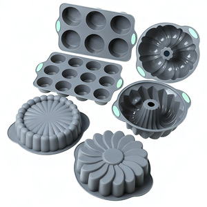 Moule à gâteau en silicone de qualité alimentaire sans BPA <span class=keywords><strong>personnalisable</strong></span> Antiadhésif Résistant à la chaleur Gris Passe au micro-ondes et au lave-vaisselle Cuisson durable - Product Image 5