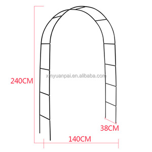 Arche <span class=keywords><strong>de</strong></span> jardin métallique <span class=keywords><strong>pour</strong></span> mariage, arche nuptiale blanche et noire 240x140x38cm <span class=keywords><strong>pour</strong></span> décorations <span class=keywords><strong>de</strong></span> fête <span class=keywords><strong>de</strong></span> mariage avec plantes grimpantes - Product Image 4