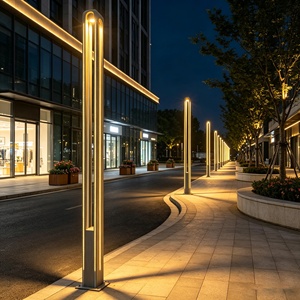 Lampe de cour électrique personnalisée IP65 à LED, lumineuse sur quatre côtés, en aluminium, avec poteau, pour garage et usage extérieur - Product Image 6