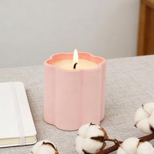 Portavelas de Cerámica con Forma de Flor, Portavelas de Cerámica Mate Únicos, Faroles, Frascos para Velas para Decoración del Hogar - Product Image 3