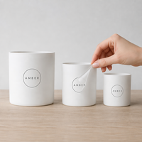 Autocollant de transfert UV personnalisé, noir mat et blanc, pour étiquettes de bougies en verre et céramique, logo étanche, faible MOQ 50 pièces, marquage artisanal