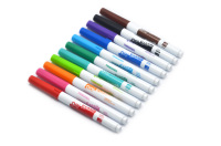 Marqueurs effaçables à sec à pointe ultra-fine, 12 couleurs, stylos pour tableau blanc en plastique pour une écriture fluide