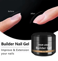 Gel Constructor de Uñas Duro OEM para Nail Art, Gel de Extensión sin HEMA en Tarro, Gel UV para Uñas de Marca Privada