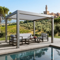Pergola moderne en aluminium à lames orientables Airfun, toit rétractable bioclimatique motorisé, auvent extérieur, décorations de jardin écologiques