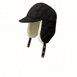 Fashion White Bomber <b>Hat</b> Women Winter Warm Cotton Cap Ear protection Flight Cap Winter <b>Hats</b> With Ear Protection - Product Image 4