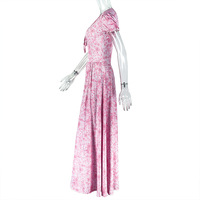 Robe longue élégante et décontractée pour femme, coupe trapèze, en soie de lait, à manches courtes, motif floral, pour l'été 2026, idéale pour les vacances, la plage, les anniversaires ou les soirées.