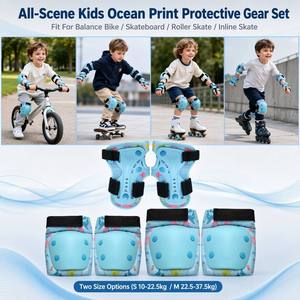 Ensemble de protection professionnel en néoprène pour patins à roulettes : casque, genouillères, coudières et protège-paumes pour la <span class=keywords><strong>s</strong></span>écurité extrême des enfants - Product Image 2