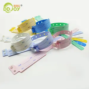 Pulseras de identificación de pacientes para Hospital, brazaletes de PVC desechables de vinilo de plástico personalizado
