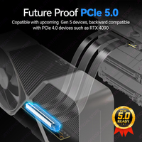 Cable Riser JEYI PCIe 5.0 X16 con Extensión en Ángulo de 90 Grados para RTX 4090/5090 RX 7900 XTX WRX80/TRX40, Certificado FCC, CE, ROHS, Usado, 1 Año de Garantía