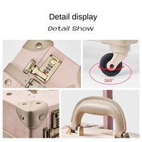 Valise PC vintage de luxe légère et imperméable pour femme, roues multidirectionnelles, finition en faux velours, serrure à combinaison TSA