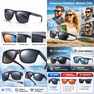 Солнцезащитные очки с поляризованными линзами, высококачественная квадратная оправа, модные, зеленые, легкие, комфортные, с защитой от ультрафиолета, с возможностью нанесения логотипа, OEM/ODM. - Product Image 1
