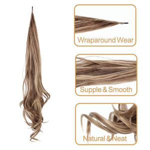 Cola de Caballo Natural de Pelo Sintético de 32 Pulgadas, Extensión de Cola de Caballo Flexible para Uso Diario de Mujeres - Product Image 3