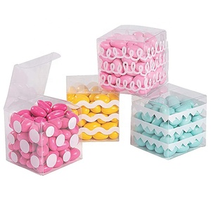 Customization color transparent clear PET clear packing favor treat candy box for favors