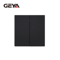 Interrupteurs muraux GEYA personnalisables, norme britannique, 250V 16A, étanches IP54, durables, en PC, modernes, 2 gangs 1 voie, plaque 40000 cycles