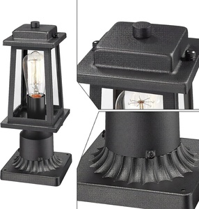 Lampe de pilier extérieure moderne en métal et verre, étanche IP65, <span class=keywords><strong>pour</strong></span> villa, jardin, <span class=keywords><strong>portail</strong></span>, clôture, style rétro américain antique, éclairage mural - Product Image 6