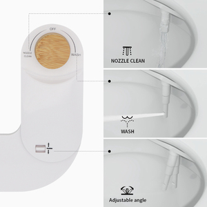 Self-Cleaning Bamboo Knob <strong>Bidet</strong> Attachment Single Nozzle Cold <strong>Water</strong> Spray <strong>Non</strong>-<strong>Electric</strong> for Front/Rear Wash <strong>ABS</strong> Material Toilet - Product Image 3