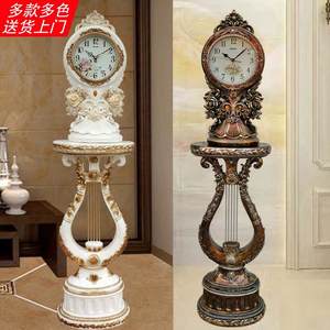 Stile europeo nuovo Design moderno in resina arpa pilastro orologio al quarzo decorativo piano in piedi orologio - Product Image 2