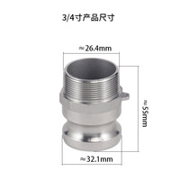 Raccord de tuyauterie à connexion rapide en acier inoxydable SS304 SS316 pour systèmes de plomberie pneumatique, d'air et d'eau