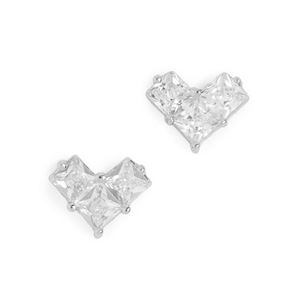 เครื่องประดับอัญมณีสีทอง Vermeil หิน CZ ต่างหูสตั๊ดรูปหัวใจอันเป็นที่รัก - Product Image 4