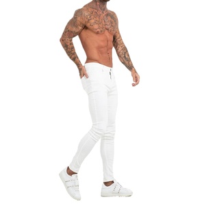 Venta al por mayor de moda de los hombres <span class=keywords><strong>Super</strong></span> <span class=keywords><strong>Skinny</strong></span> Jeans Custom White Slim Fit Denim Jeans de alta calidad blanco de los hombres <span class=keywords><strong>pantalones</strong></span> de mezclilla - Product Image 1