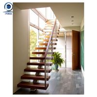 Escalier flottant élégant avec système de fixation caché pour villa moderne ou intérieur de maison duplex
