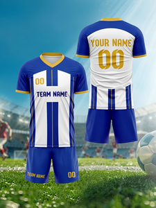 Kit <span class=keywords><strong>Calcio</strong></span> Estivo Personalizzato di Alta Qualità Unisex, Divisa <span class=keywords><strong>da</strong></span> <span class=keywords><strong>Calcio</strong></span> Personalizzata con Maglia e Pantaloncini per Club, Scuola e Squadre - Product Image 4