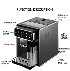เครื่องชงกาแฟเอสเพรสโซ่อัตโนมัติเต็มรูปแบบ หน้าจอสัมผัสอัจฉริยะ มัลติฟังก์ชั่น ระดับมืออาชีพ พร้อมกล่องนม คุณภาพสูง 1.5 - Product Image 2