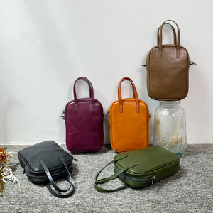 Top Layer Vegetable Tanned Cowhide Messenger <b>Bag</b> Women's Genuine Leather Crossbody Handbag <b>Mobile</b> <b>Phone</b> <b>Bag</b> Vintage Shoulder <b>Bag</b> - Product Image 1